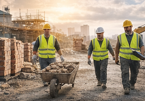 General labourers on site